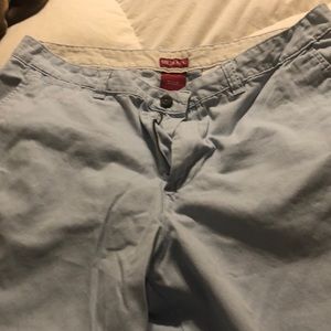 Men’s blue shorts.